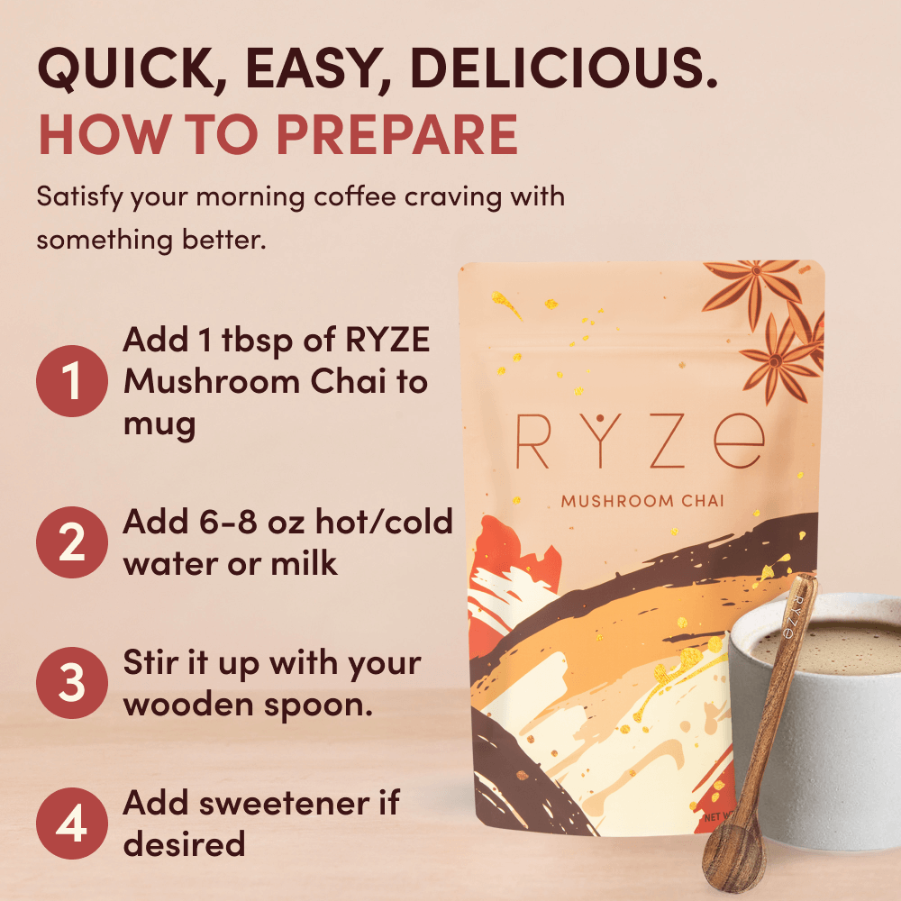 RYZE Mushroom Chai — Organic Instant Chai with Reishi & Organic Black Tea, 20 Servings P5