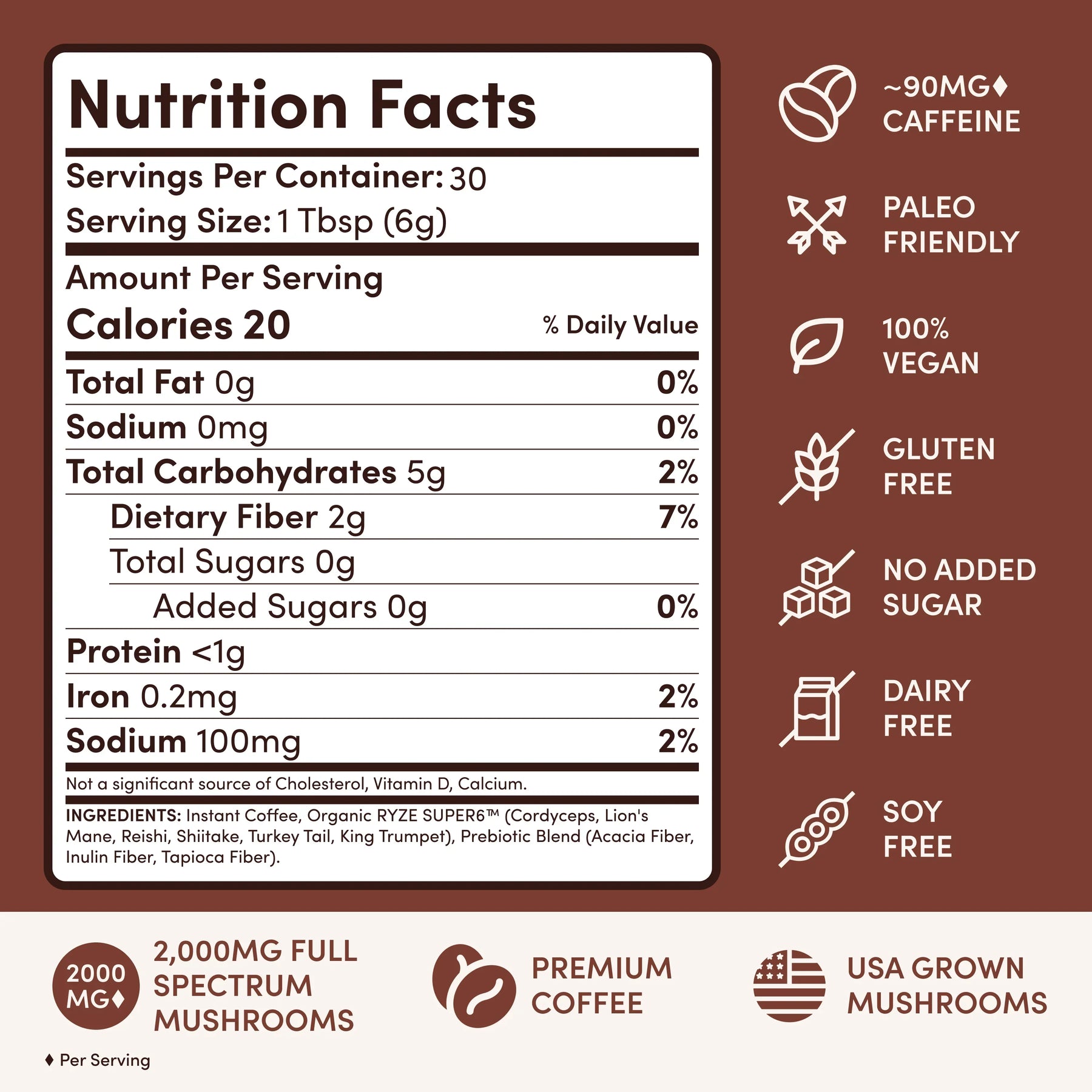Mushroom Coffee 30 Servings H9