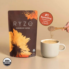 RYZE Mushroom Coffee — Organic Instant Coffee with Cordyceps & Reishi, 30 Servings Q2